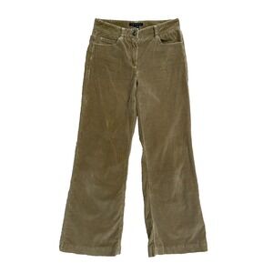 Theory Brown Tan Corduroy Wide Leg Pants Sz 2 Classic Casual‎ Grunge 5 Pocket